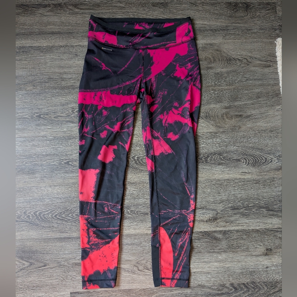 LOLE Women's 7/8 Athletic Leggings - Size Small, Pink and black